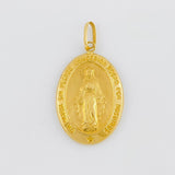 Dije Medalla Virgen Milagrosa 3.1g / 1 1/2 in Oro Amarillo 18K