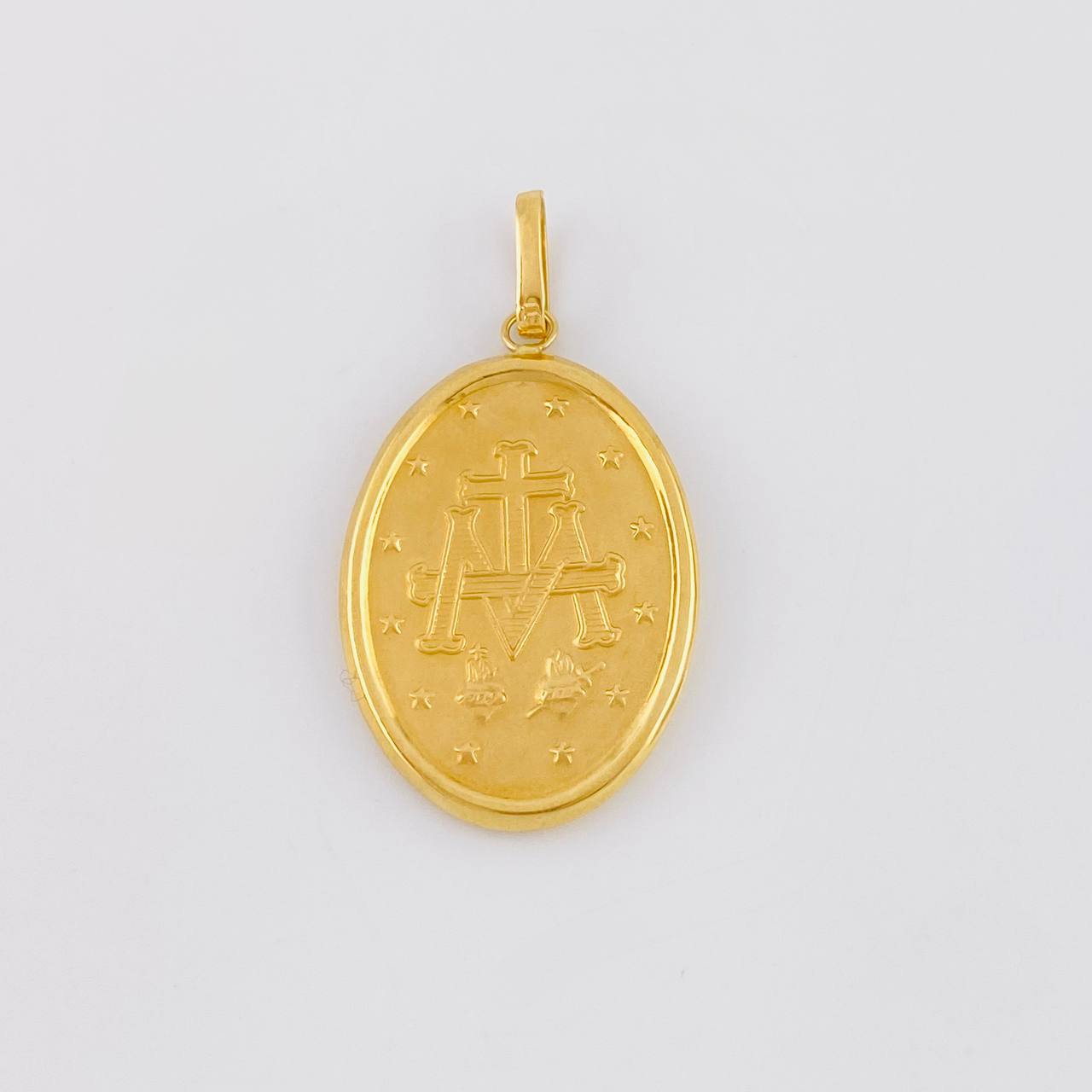 Dije Medalla Virgen Milagrosa 3.1g / 1 1/2 in Oro Amarillo 18K