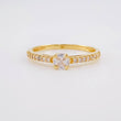 Anillo Solitario Carril Tupido 1.8g / T7 1/2 Oro Amarillo 18K