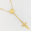 Rosary Saint Michael Archangel Diamond Cut 12.3g / 24 in / 4mm Two-Tone Yellow Rose 18K Gold