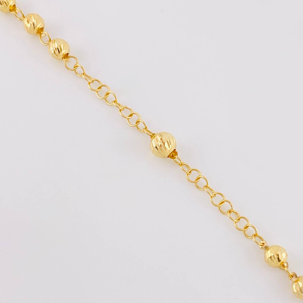 Rosary of Saint Michael the Archangel Diamond Cut 12.4g / 24 in / 4mm Two-Tone Yellow and Rose Gold 18K