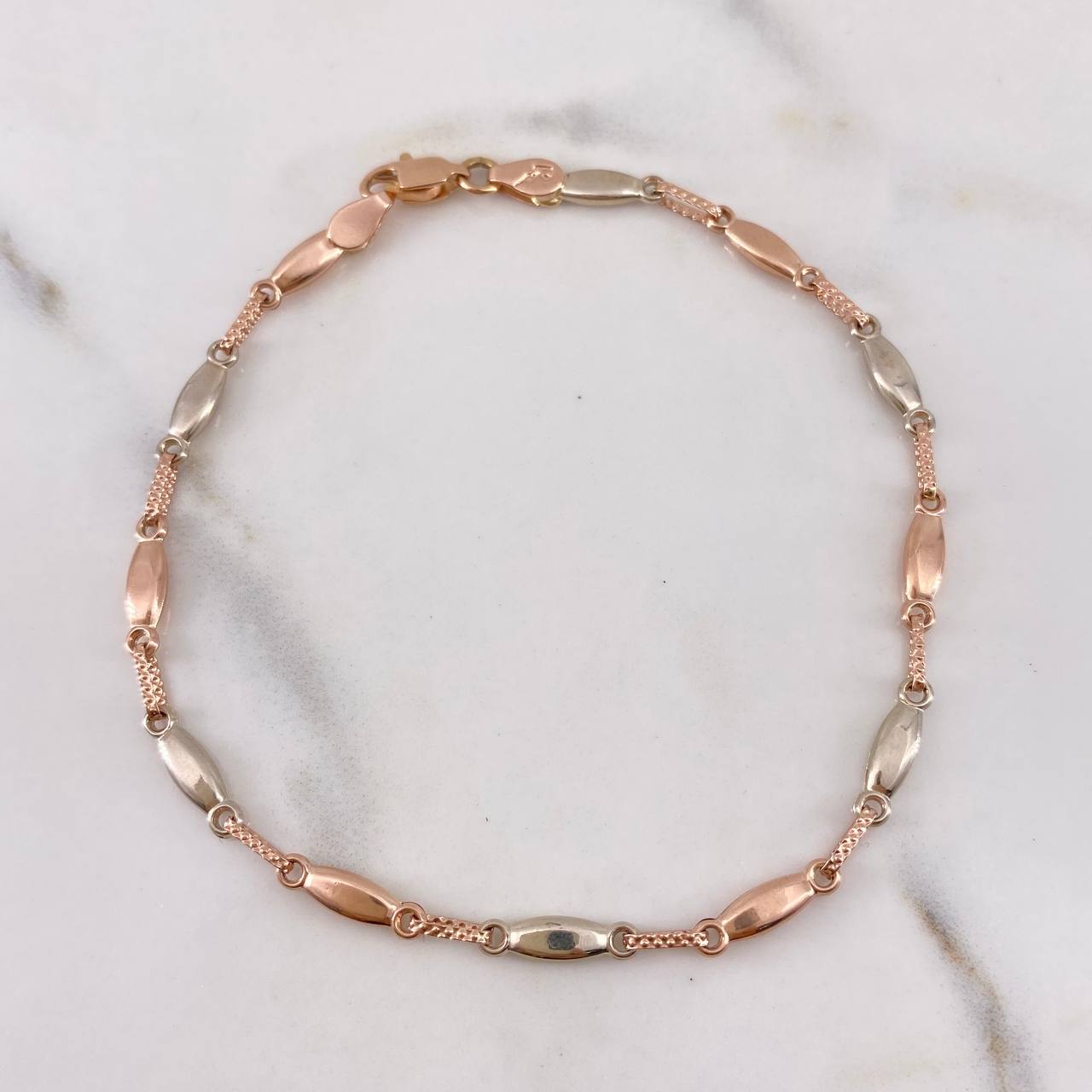 Bracelet Bud 3.4gr / 20.5cm / 3.2mm Polished 18K Rose Gold &