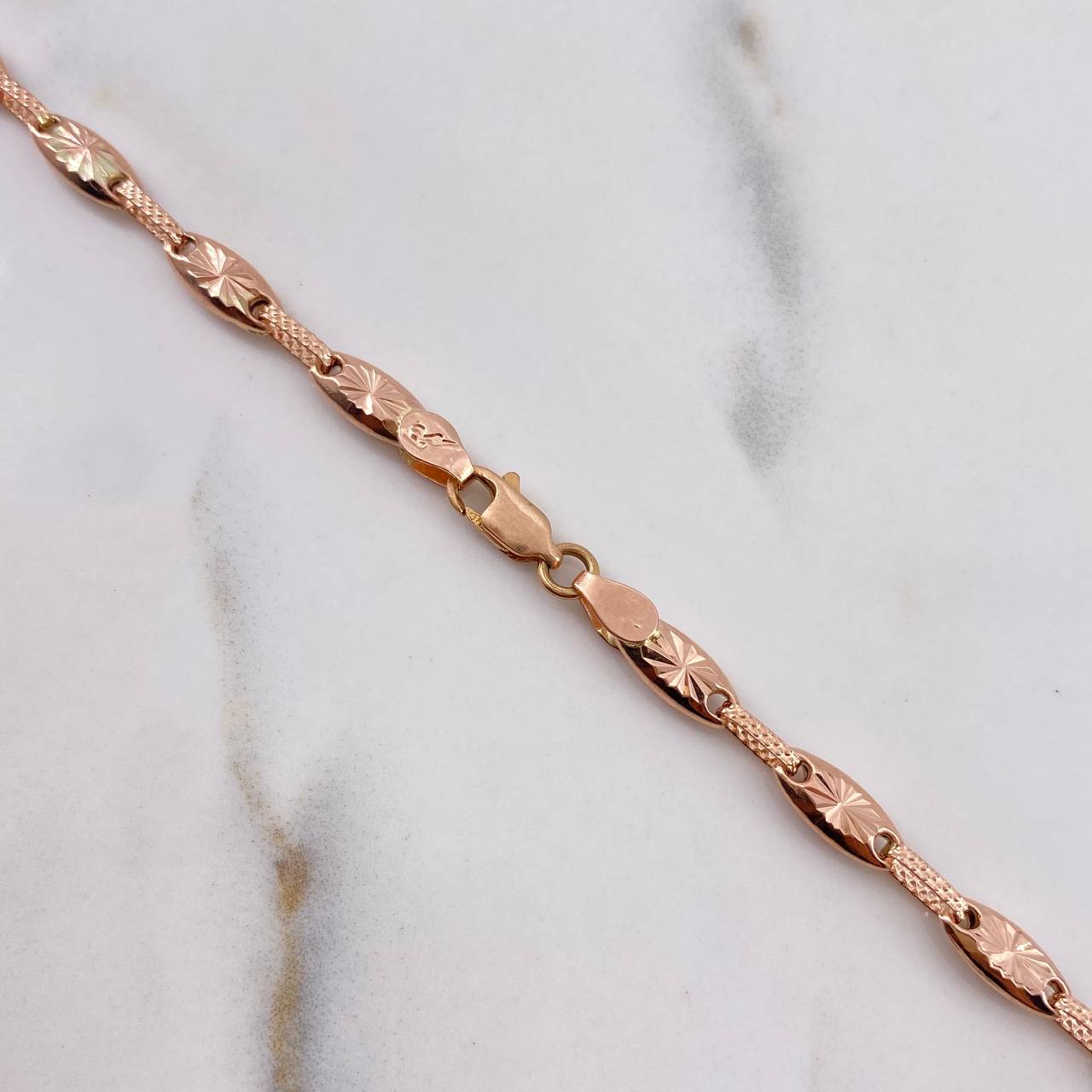 Chain Link 12.4gr / 60cm / 4.6mm Diamond Cut 18K Rose Gold &