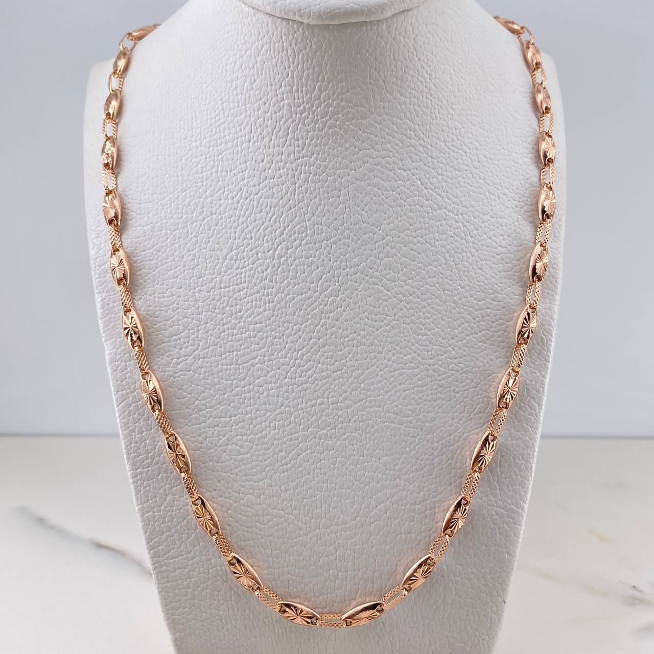 Chain Link 12.4gr / 60cm / 4.6mm Diamond Cut 18K Rose Gold &
