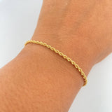 Rope Bracelet 1.5gr / 18.7cm / 2.1mm Yellow Gold +3 18K &