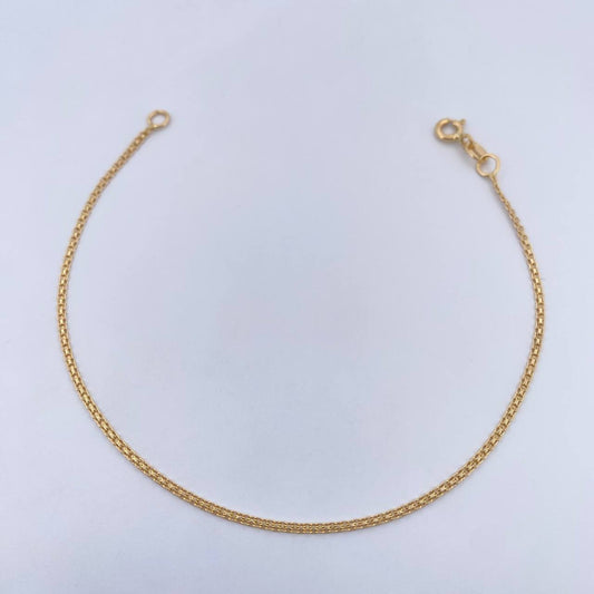 Bismark Bracelet 1.2gr / 7.4in / 1.3mm 18K Yellow Gold +1 &