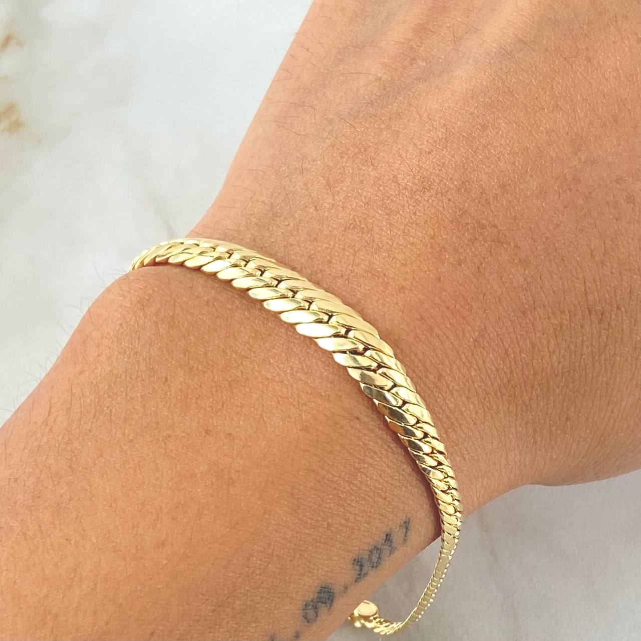 Flat Snake Bracelet 3.3gr / 7 1/2 in / 6mm Yellow Gold +3 18K ©