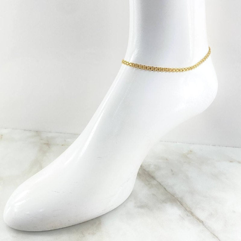 Chinese Anklet 3.95gr / 9.8in / 18K Gold +1$
