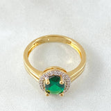Solitaire Halo Ring 3.25gr / Size 6 1/4 / 18K Yellow Gold *