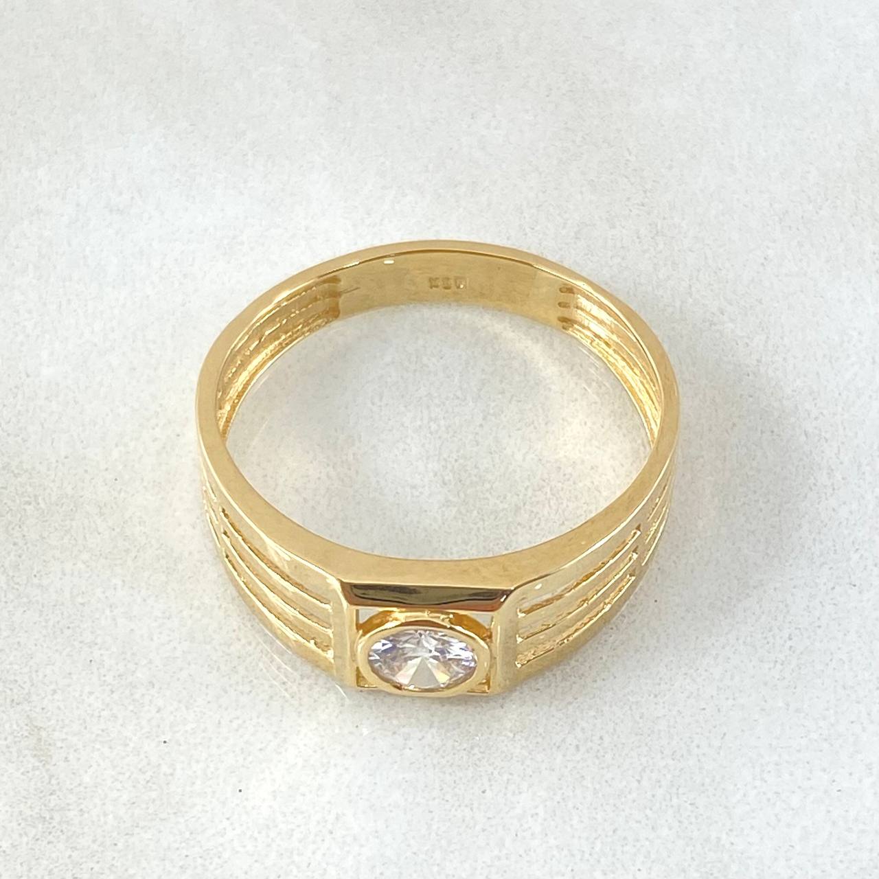 Anillo Bisel Lineal 4.15gr / T11 1/4 / Oro Amarillo 18K *