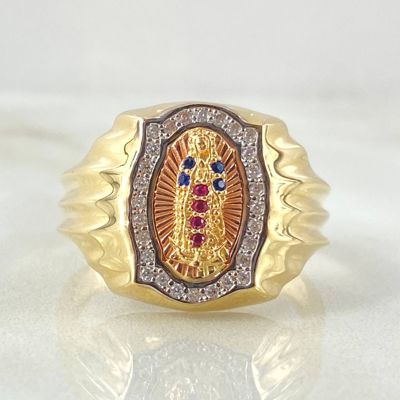 Virgin Guadalupe Ring 6.8gr / Size 10 3/4 / 18K Gold *