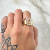 Virgin Guadalupe Ring 6.8gr / Size 10 3/4 / 18K Gold *