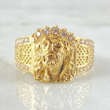 Anillo Rostro Cristo 6.8gr / T10 / Oro Amarillo 18K *