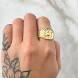 Anillo Rostro Cristo 6.8gr / T10 / Oro Amarillo 18K *