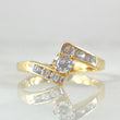 Zig-Zag Solitaire Ring 2.25gr / Size 6 / 18K Gold