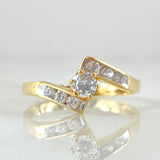 Zig-Zag Solitaire Ring 2.25gr / Size 6 / 18K Gold