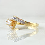 Zig-Zag Solitaire Ring 2.25gr / Size 6 / 18K Gold