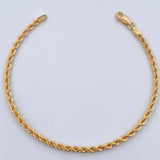 Rope Bracelet 2.35gr / 19.2cm / 2.4mm Yellow Gold +3 18K $