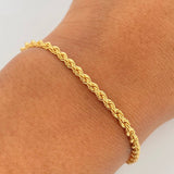 Rope Bracelet 2.35gr / 19.2cm / 2.4mm Yellow Gold +3 18K $