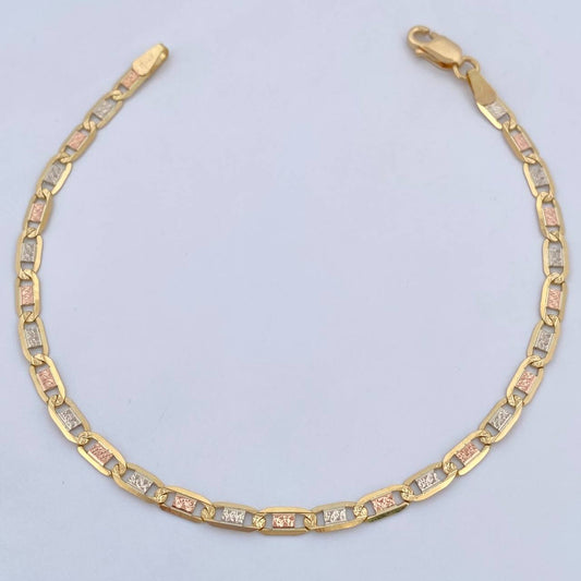 Pulso Escalera Plana 4.15gr / 19.6cm / 3.1mm Tres Oros +3 18K $