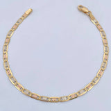 Pulso Escalera Plana 4.15gr / 19.6cm / 3.1mm Tres Oros +3 18K $