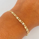 Pulso Escalera Plana 4.15gr / 19.6cm / 3.1mm Tres Oros +3 18K $