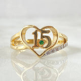 Anillo Corazon Quinces 3gr / T4 1/4 / Oro Amarillo 18K ©