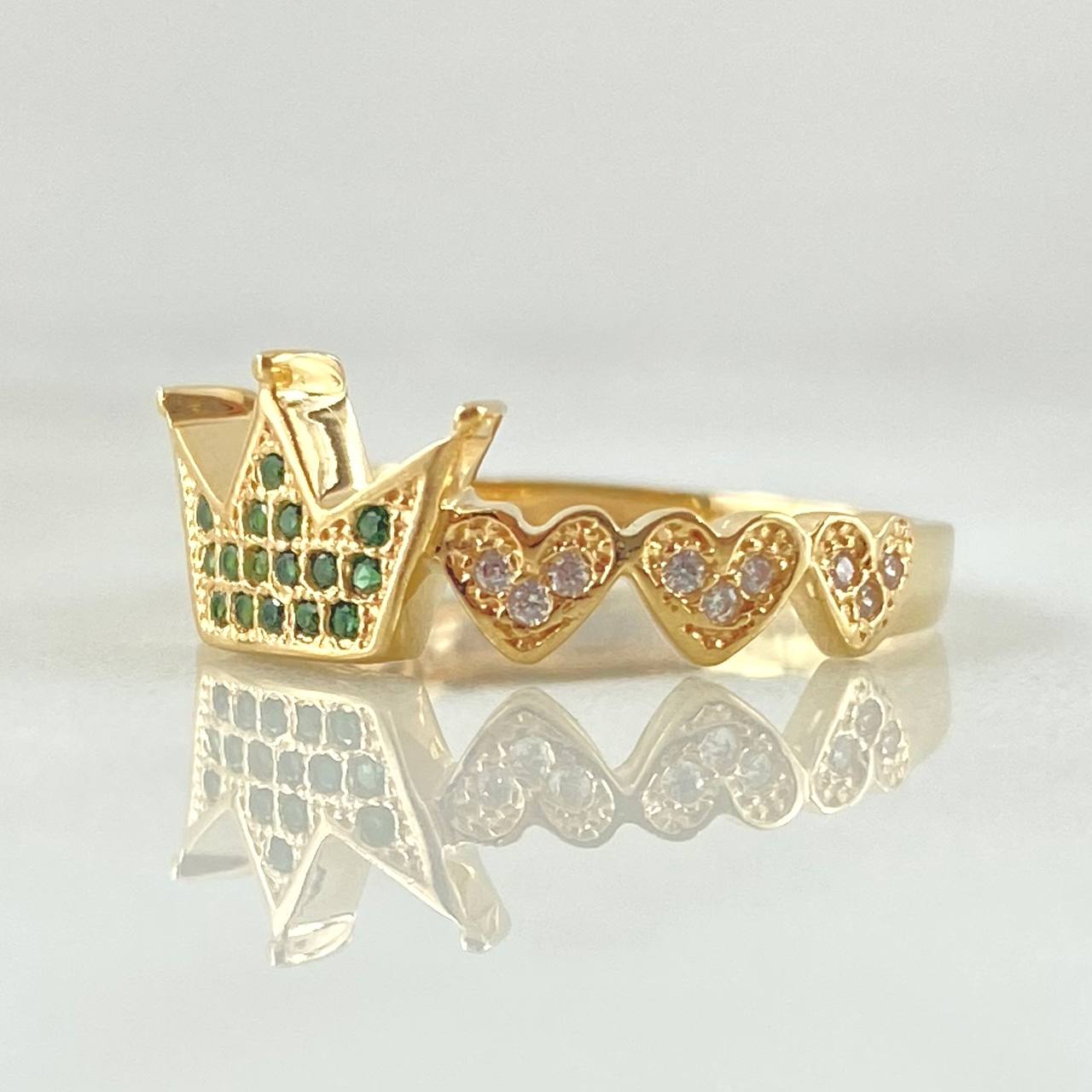 Crown Hearts Ring 2.75gr / Size 6 1/2 / 18K Gold ©