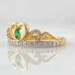 Anillo Corona Corazon Oleado 2.4gr / T6 3/4 / Dos Oros Amarillo Blanco 18K ©