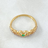 Anillo Corona Corazon Oleado 2.4gr / T6 3/4 / Dos Oros Amarillo Blanco 18K ©
