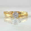 Solitaire Ring Crossed Ladder 2.35gr / Size 6 1/2 / 18K Yellow Gold ©