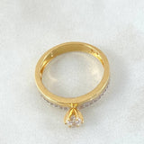 Solitaire Ring Dense Rail 3gr / Size 6 1/4 / 18K Yellow Gold ©