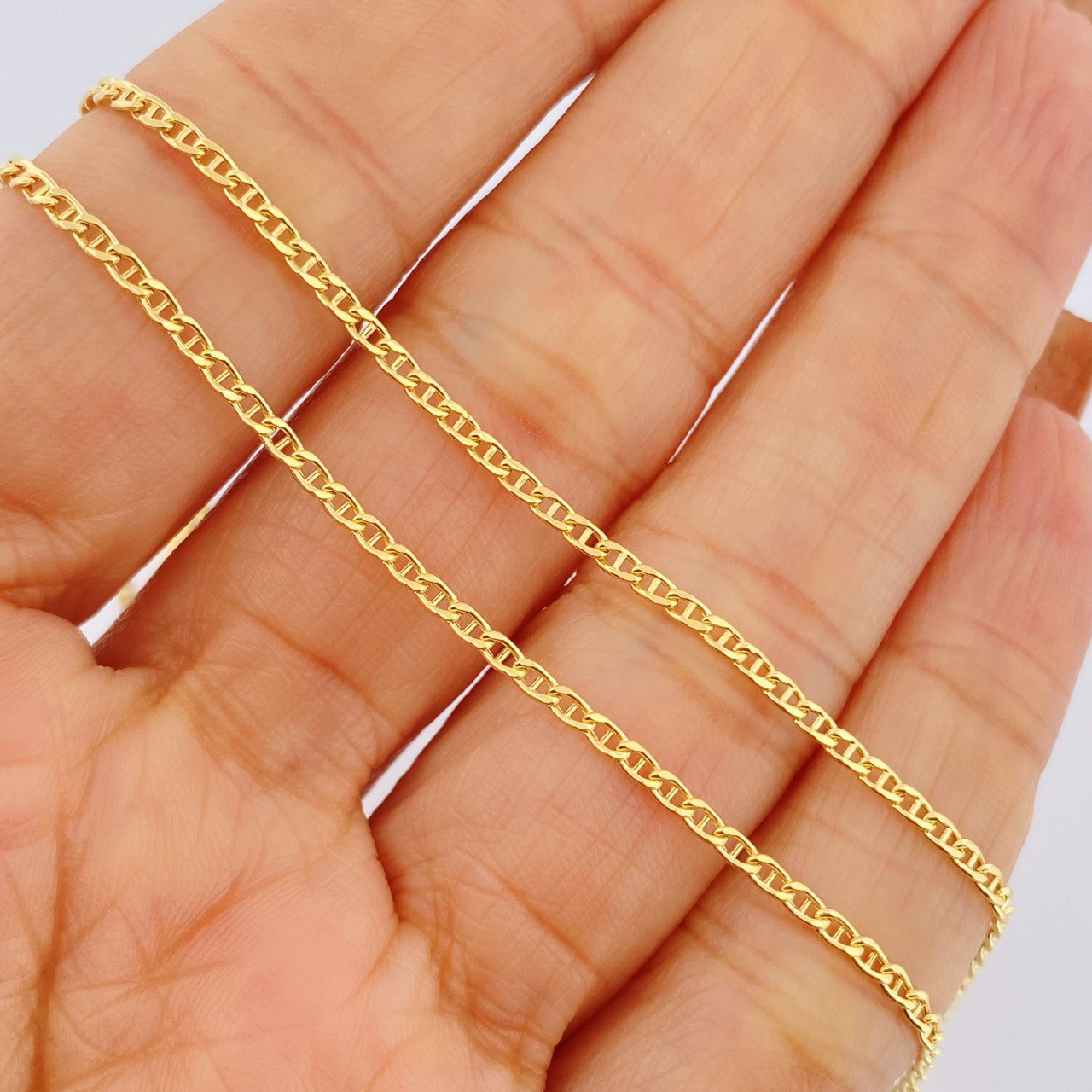 Flat Mariner Chain 2.05gr / 17.9in / 18K Gold +3 $