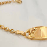 Bracelet Baby Roll-On Oval Plate Dolphin 2.35 g / 6 1/4 in / 5 1/2 in 2.8 mm Yellow Gold 18K