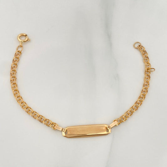 Pulso Bebé Roll-On Placa Octagonal Curva 2.35 g / 6 1/2 in-6 in/ 2.8 mm Oro Amarillo 18K