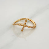 Anillo Cruz Ola 1.7 g / T6 1/2 Oro Amarillo 18K