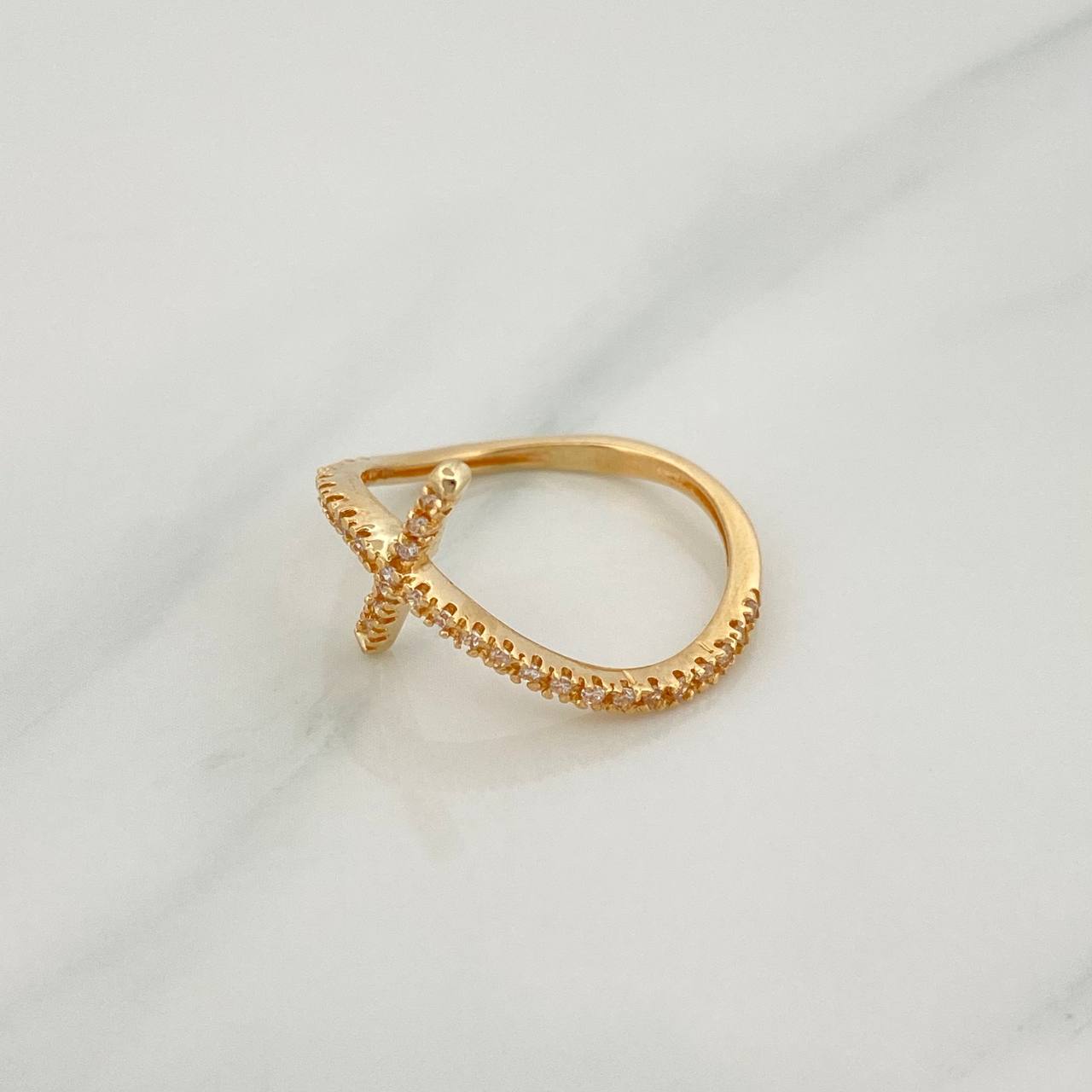Anillo Cruz Ola 1.7 g / T6 1/2 Oro Amarillo 18K