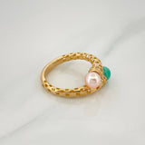 Anillo Tú Y Yo 4.4 g / T7 1/4 Oro Amarillo 18K