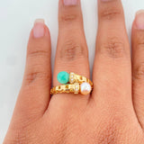 Anillo Tú Y Yo 4.4 g / T7 1/4 Oro Amarillo 18K