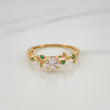 Solitaire Ring with Crossed Lines 1.8 g / T6 1/2 Yellow Gold 18K