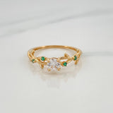 Solitaire Ring with Crossed Lines 1.8 g / T6 1/2 Yellow Gold 18K