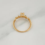 Solitaire Ring with Crossed Lines 1.8 g / T6 1/2 Yellow Gold 18K