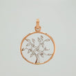 Pendant Tree of Life 2.25 g / 1 1/4 in Two Golds White Rose 18K