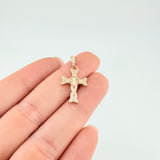 Diamond Cut Clover Cross Pendant Braided 1.65 g / 1 in 18K Yellow Gold