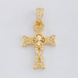 Diamond Cut Clover Cross Pendant Braided 1.65 g / 1 in 18K Yellow Gold