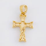 Diamond Cut Clover Cross Pendant Braided 1.65 g / 1 in 18K Yellow Gold