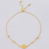 Adjustable Bracelet Classic Link Miraculous Virgin 2.25 g / 8 3/4 in - 2 1/2 in / 1.2 mm Yellow Gold 18K