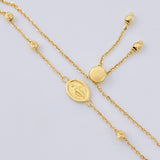 Adjustable Bracelet Classic Link Miraculous Virgin 2.25 g / 8 3/4 in - 2 1/2 in / 1.2 mm Yellow Gold 18K