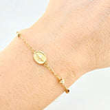Adjustable Bracelet Classic Link Miraculous Virgin 2.25 g / 8 3/4 in - 2 1/2 in / 1.2 mm Yellow Gold 18K