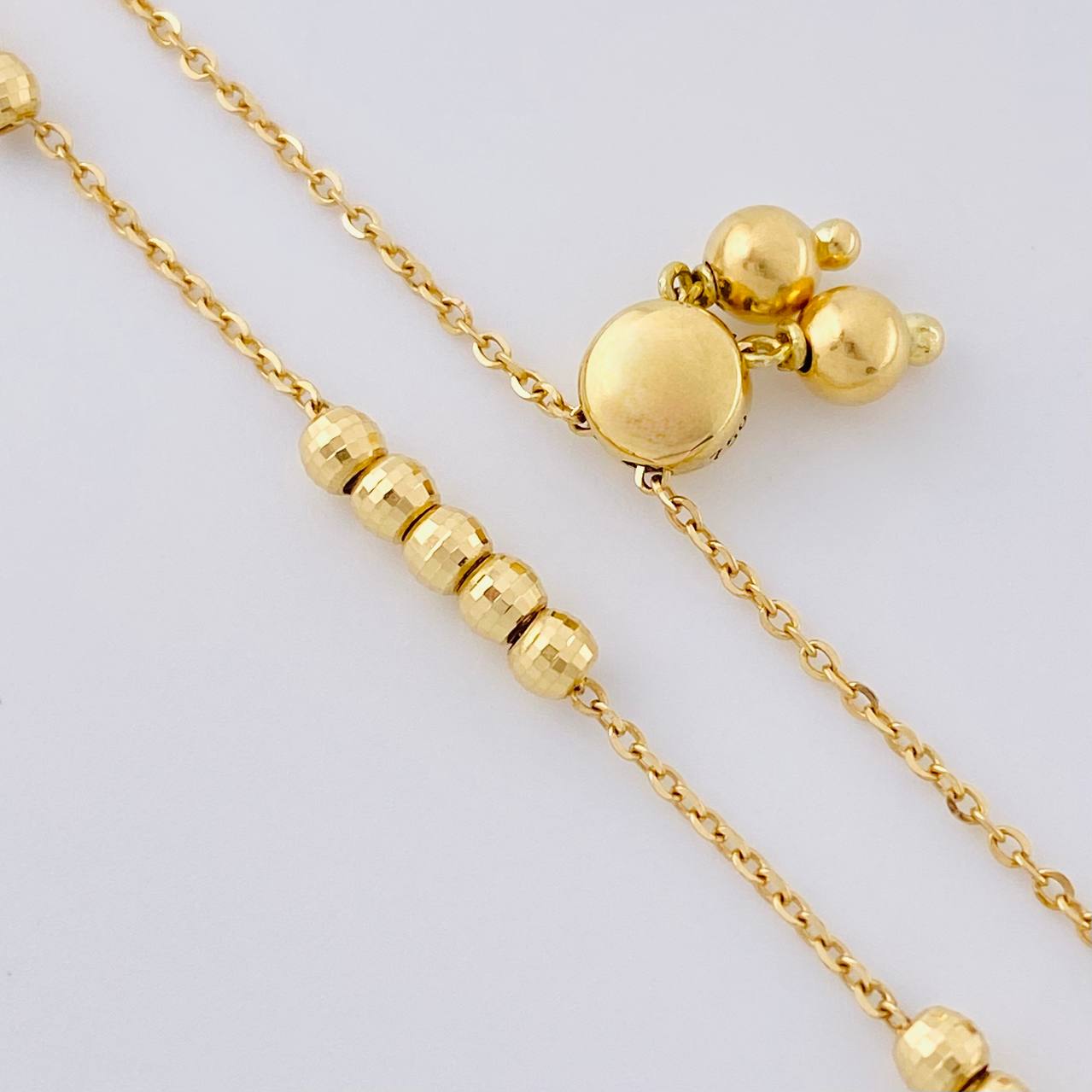 Pulso Modulable Aro Seguido Tres Lineas 2.45 g / 9 1/2 in - 2 3/4 in / 1.2 mm Oro Amarillo 18K